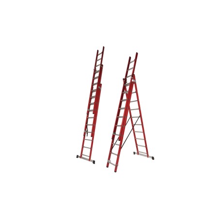 Echelle transformable 3 plans mixte fibre / aluminium PROSTEP | L'Echelle Européenne