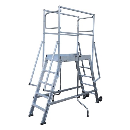 Plate-forme double accès banche détourée