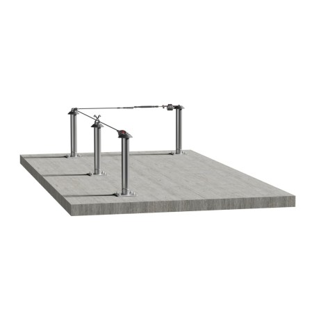 CONEKT Línea de vida con cable manual sobre losa de hormigón | L'Echelle Europeenne