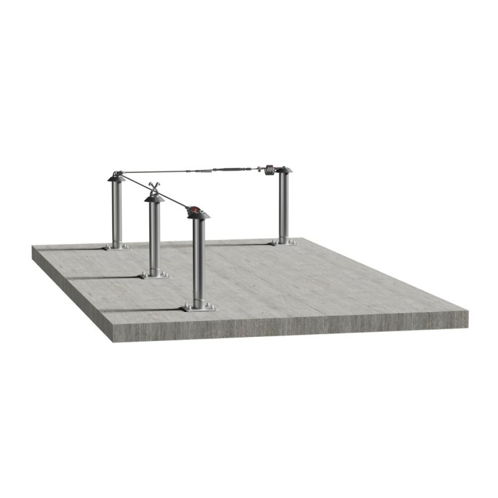 CONEKT Línea de vida con cable manual sobre losa de hormigón | L'Echelle Europeenne