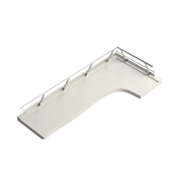 Fixation à plat montant incliné