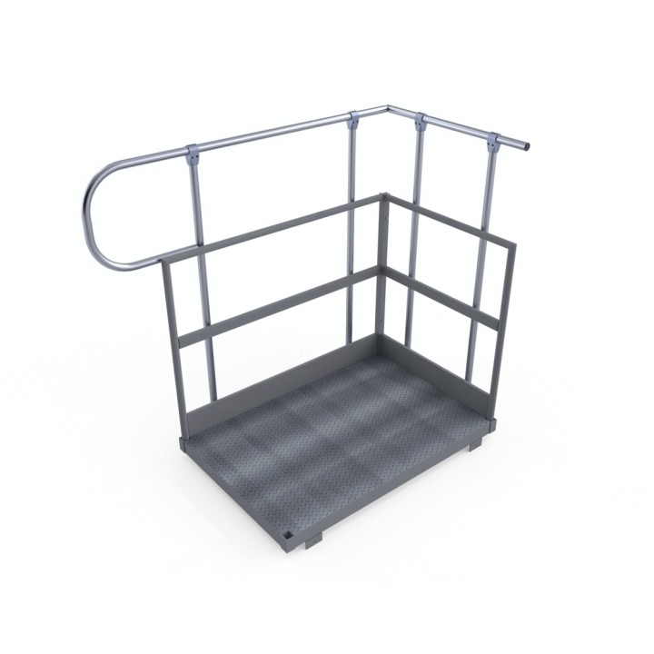 Extensión de barandilla para el rellano de una escalera de protección dorsal | L'Echelle Europeenne