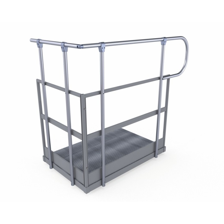 Extensión de barandilla para el rellano de una escalera de protección dorsal | L'Echelle Europeenne