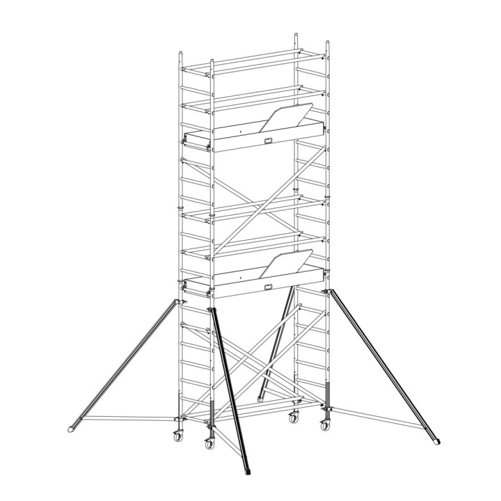 SEECURO BAT Andamio móvil en aluminio - 6,24 m modules 1+2+3 | L'Echelle Europeenne