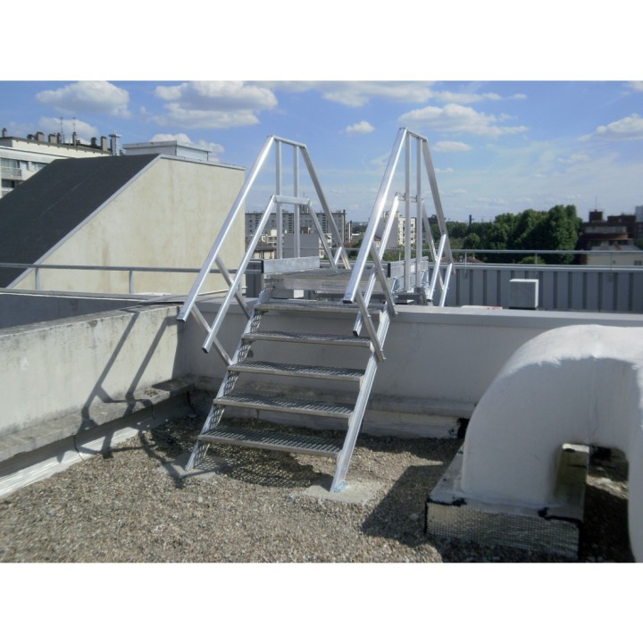 Pasarela de doble acceso para el paso de acrotera y tuberías | L'Echelle Europeenne