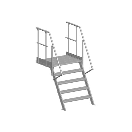 Escalier industriel avec plate-forme 60° Largeur 1000 mm | L'Echelle Européenne