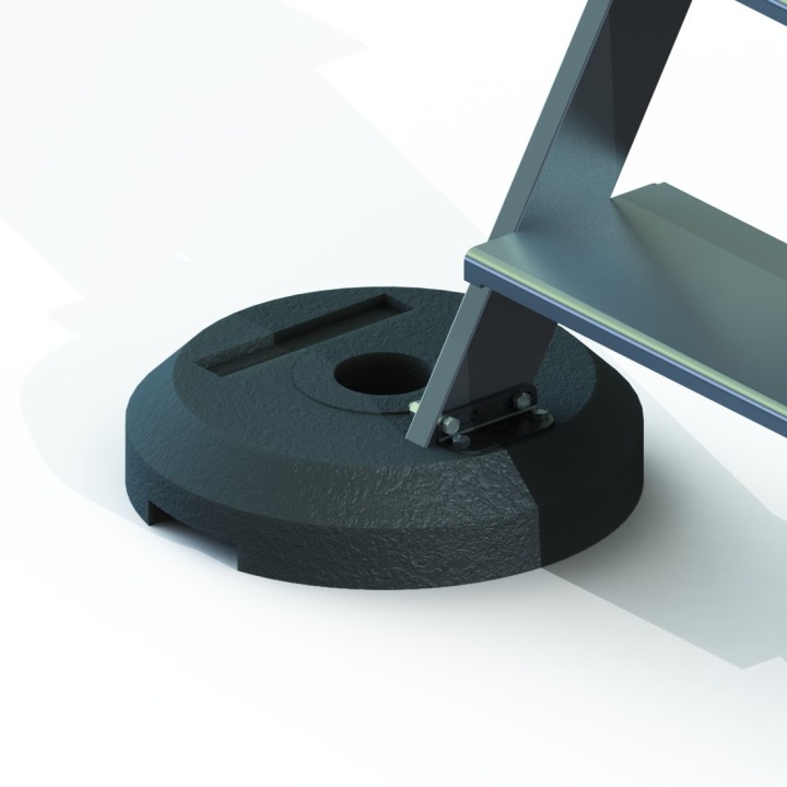 Bases de fijación autoportantes  en resina para pasarelas de doble acceso en KIT | L'Echelle Europeenne