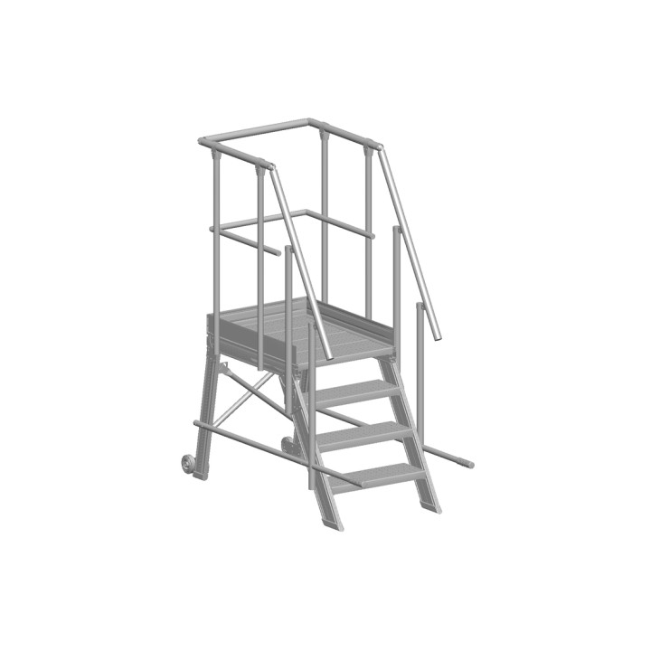 Taburete rodante de 2 ruedas, ángulo 60°, ancho 600 mm | L'Echelle Europeenne