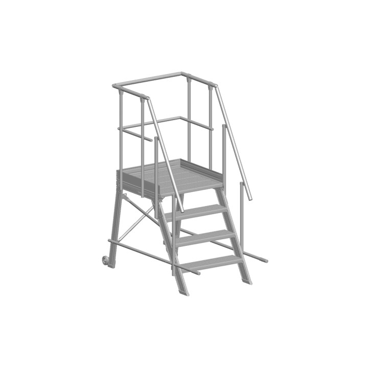 Taburete rodante de 2 ruedas, ángulo 60°, ancho 800 mm | L'Echelle Europeenne