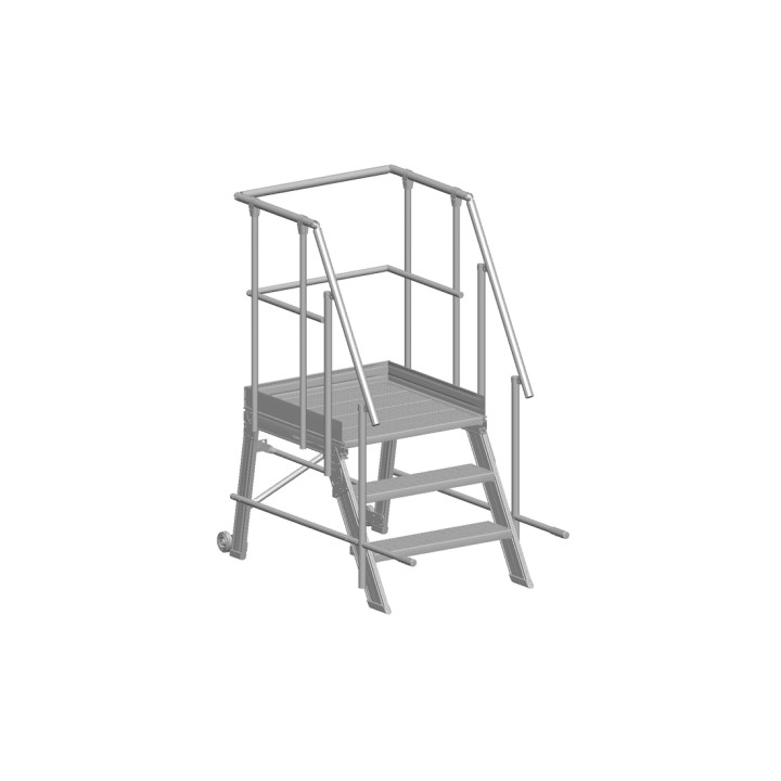 Taburete rodante de 2 ruedas, ángulo 60°, ancho 800 mm | L'Echelle Europeenne