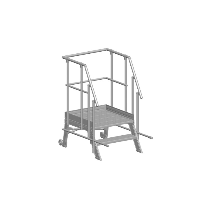 Taburete rodante de 2 ruedas, ángulo 60°, ancho 800 mm | L'Echelle Europeenne