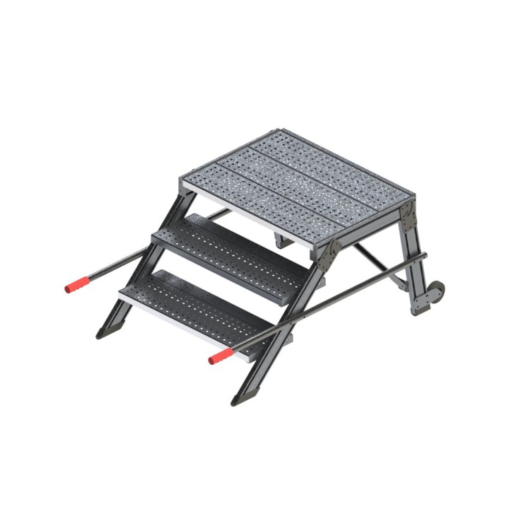 Taburete móvil versión sin guarda-cuerpos con escalera inclinación 45º