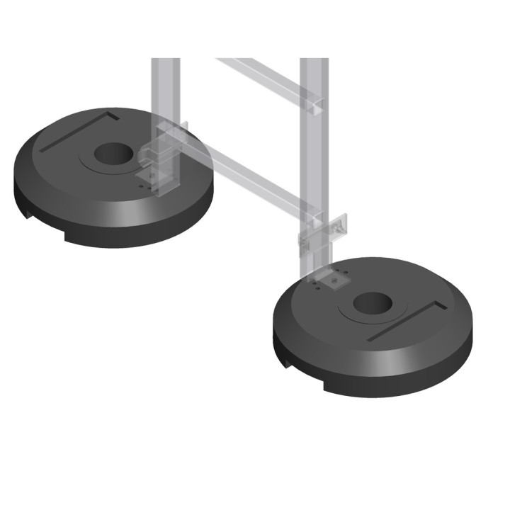 Bases de fijación autoportantes  en resina para pasarelas de doble acceso en KIT | L'Echelle Europeenne