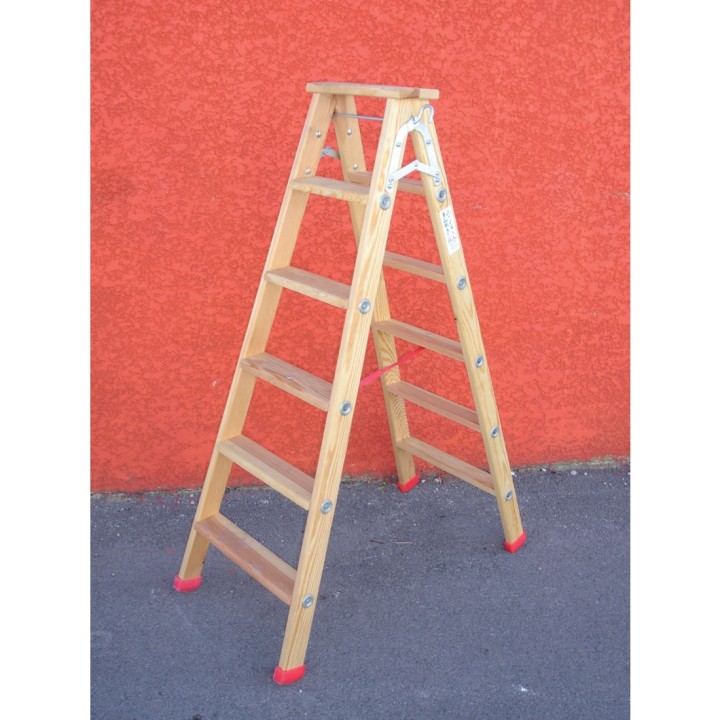 Escalera de tijera doble de madera | L'Echelle Europeenne