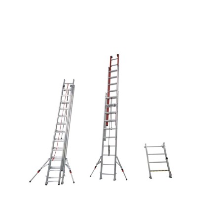 PROSTEP escala mixta extensible 3 tramos con cuerda de aluminium y fibra de vidrio | L'Echelle Europeenne