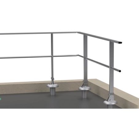 Fijación sobre losa de hormigón a impermeabilizar montante recto