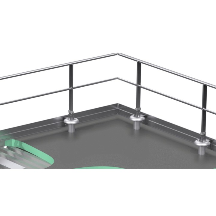Fijación sobre chapa a impermeabilizar montante recto