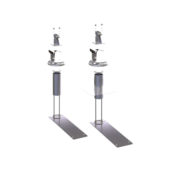 Base para chapa a impermeabilizar – Montaje recto manguito no incluido