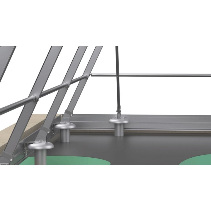 Fijación sobre losa de hormigón a impermeabilizar montante inclinado