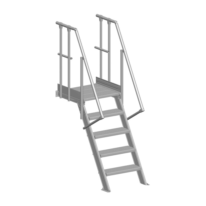 Escalera con plataforma LEEVEL inclinación 60° ancho 600 mm | L'Echelle Europeenne