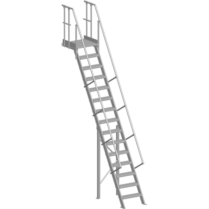 Escalera con plataforma LEEVEL inclinación 60° ancho 600 mm | L'Echelle Europeenne