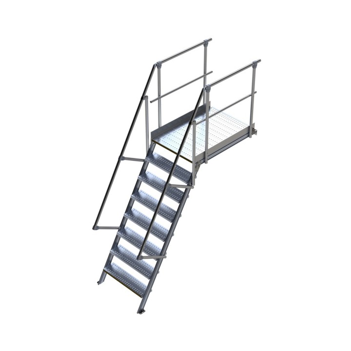 Escalera con plataforma LEEVEL inclinación 60° ancho 1000 mm | L'Echelle Europeenne