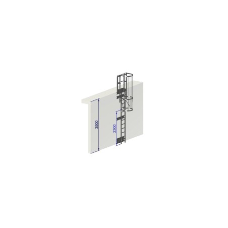 Echelle à crinoline 3500 mm fixation bardage