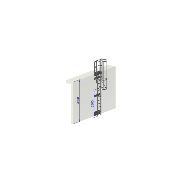 Echelle à crinoline 3500 mm fixation bardage