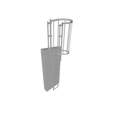 Escalera con protección dorsal de 2500 mm de altura sin aros.