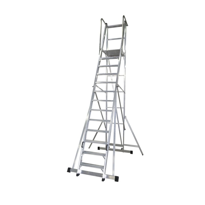 Escalera móvil con plataforma, plegable | L'Echelle Europeenne