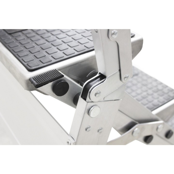Taburete plegable confort de 5 peldaños con ruedas escamoteables