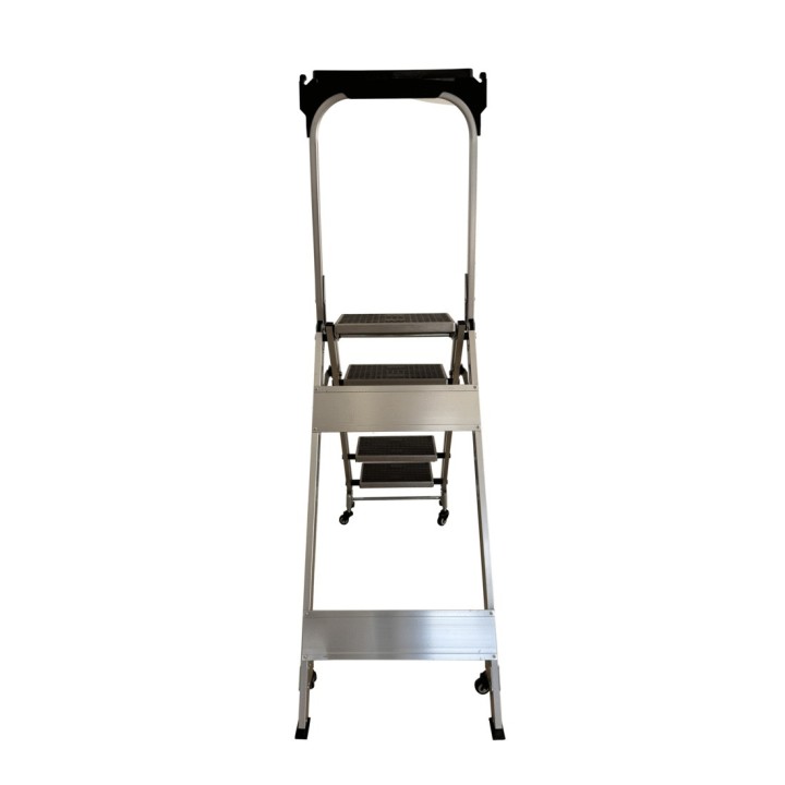 Taburete plegable confort de 5 peldaños con ruedas escamoteables