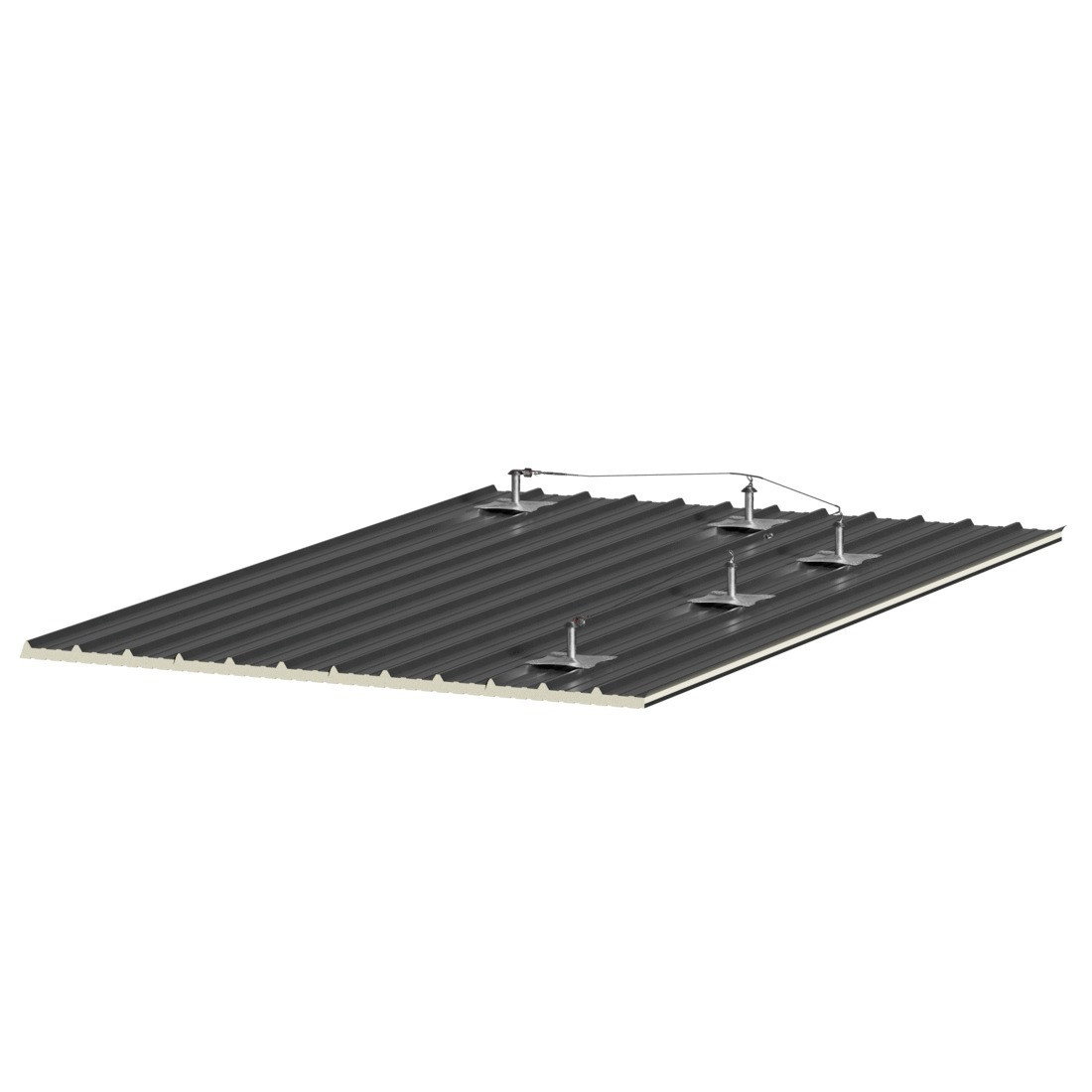 Línea de vida automática con cable CONEKT sobre panel sándwich