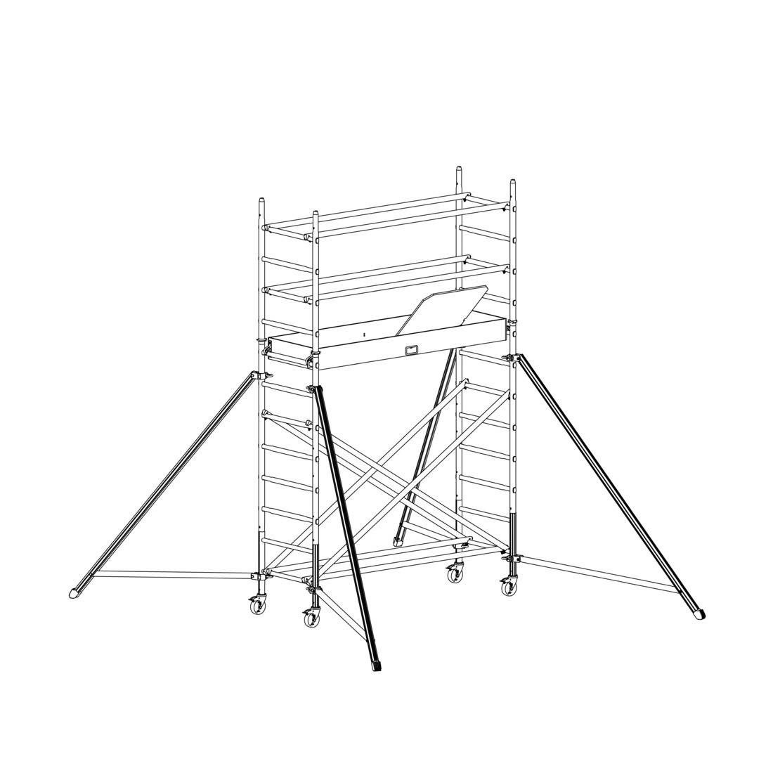 Échafaudage roulant SEECURO BAT - 4,24 m